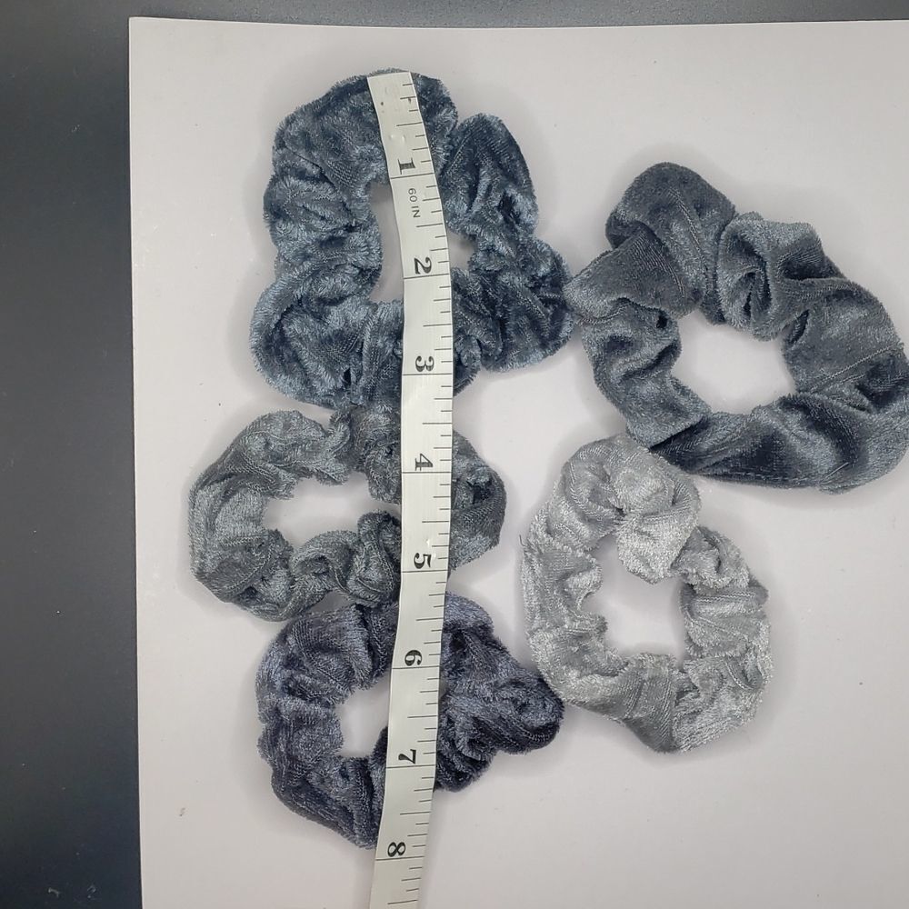 Gray Velvet Scrunchie Bundle - Picture 2 of 3